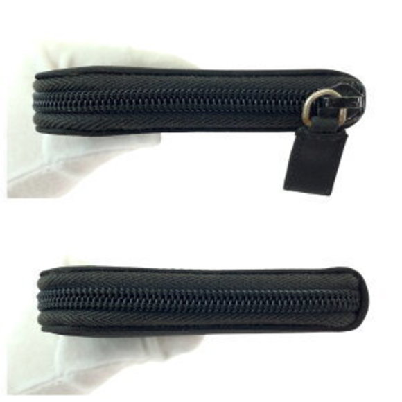 PRADA Tessuto Saffiano Triangle Black Nylon Leather Long Wallet - Picture 5 of 9